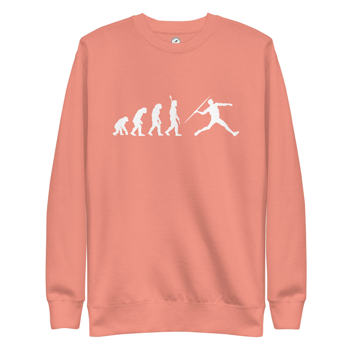 Funny Javelin Throw Sweatshirt: Human Evolution dusty rose