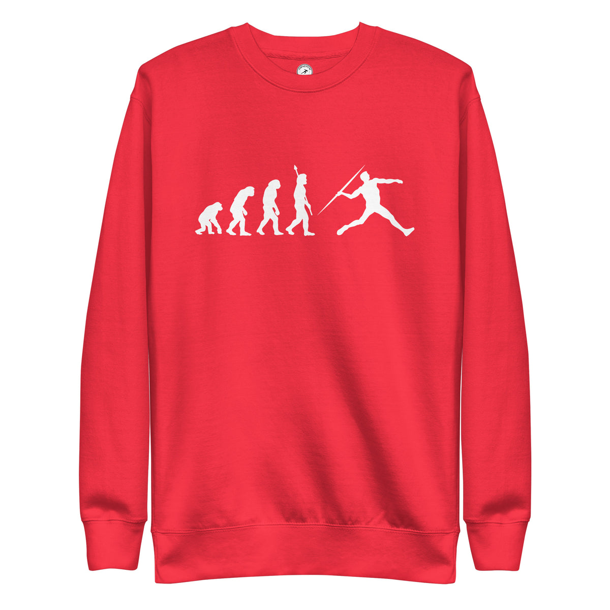 Funny Javelin Throw Sweatshirt: Human Evolution team red