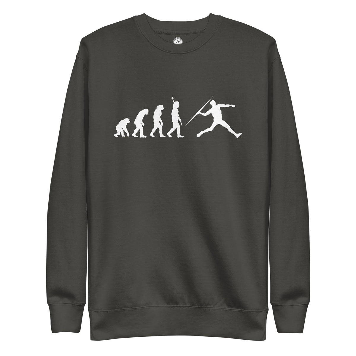 Funny Javelin Throw Sweatshirt: Human Evolution vintage black