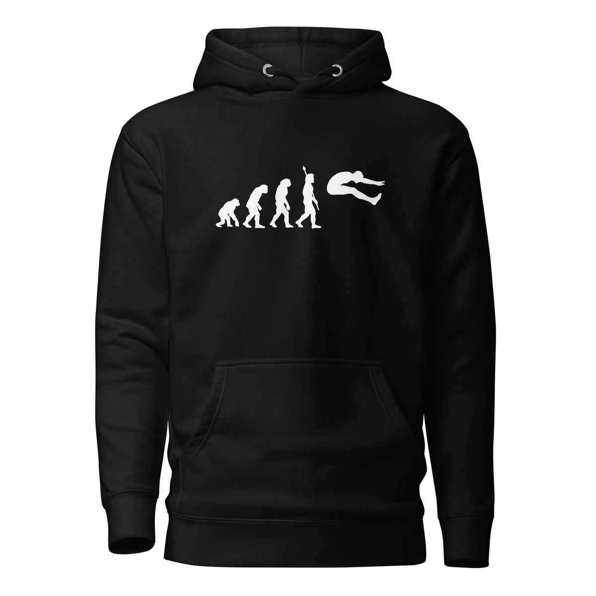Funny Long Jump Hoodie: Human Evolution black