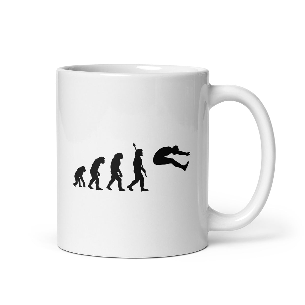 Funny Long Jump Mug: Human Evolution 