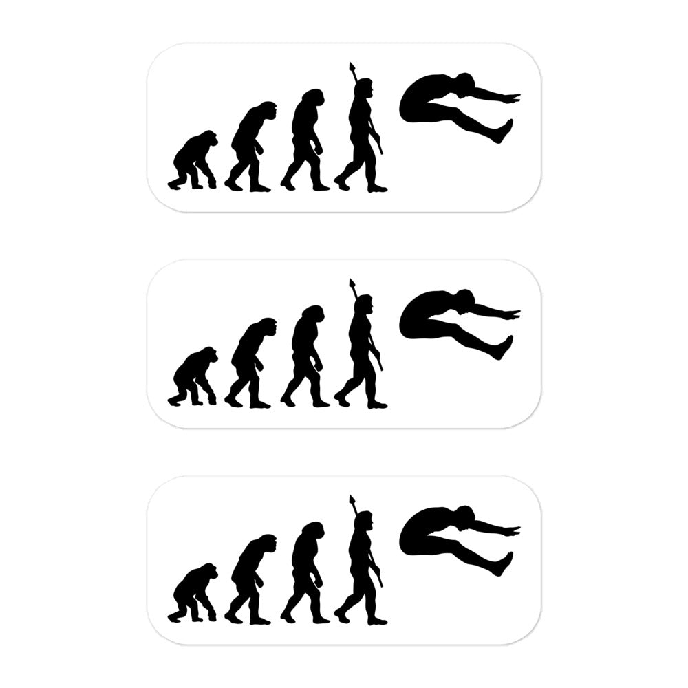 Funny Long Jump Stickers: Human Evolution 