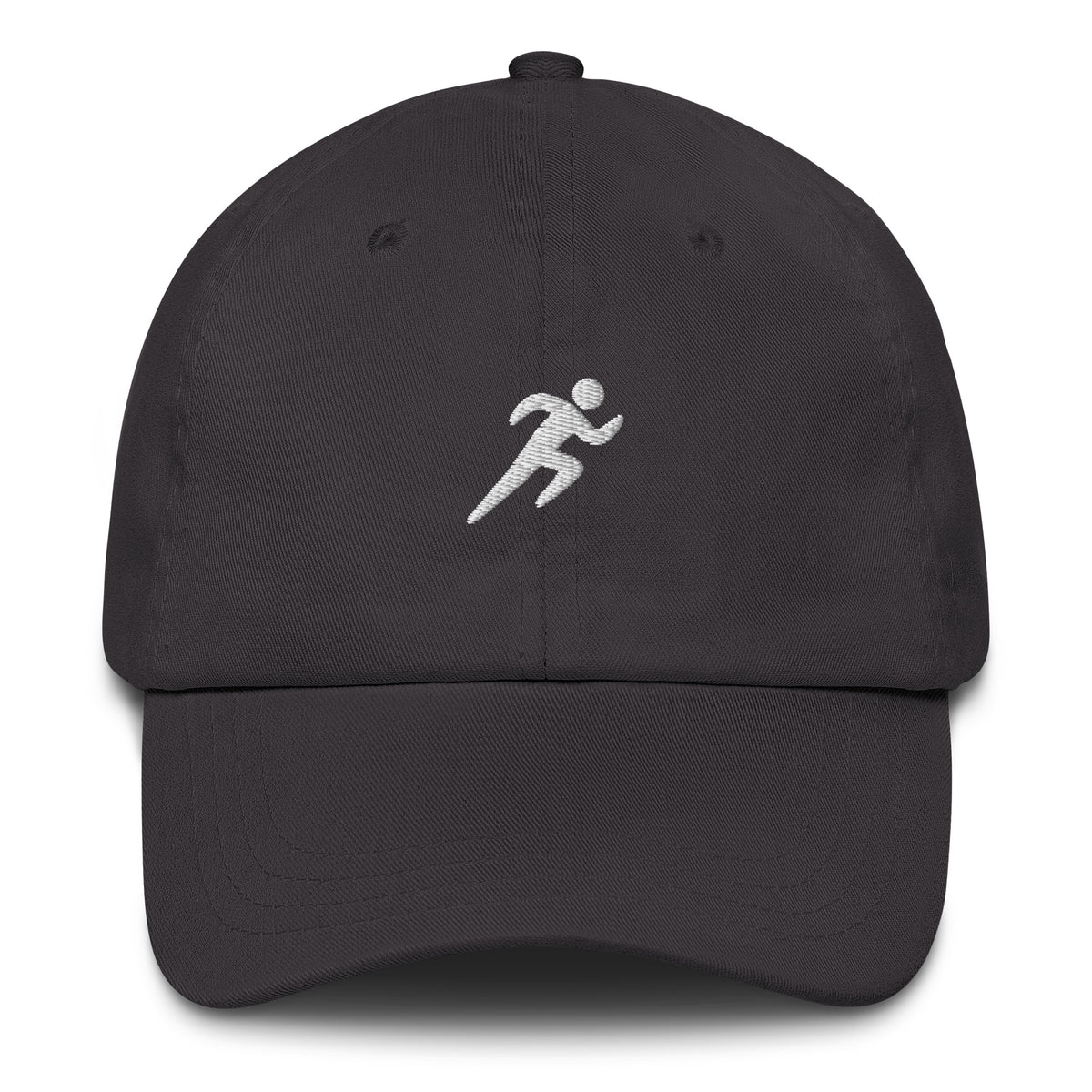 Minimalist Running Cap: Embroidered Runner dark grey