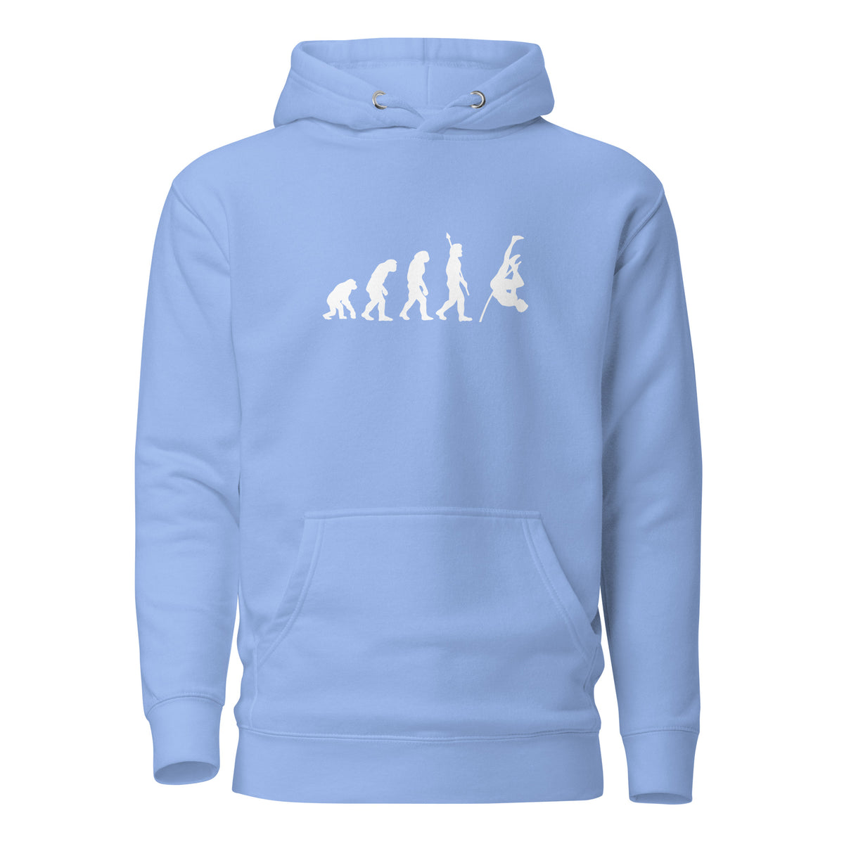 Funny Pole Vault Hoodie: Human Evolution carolina blue