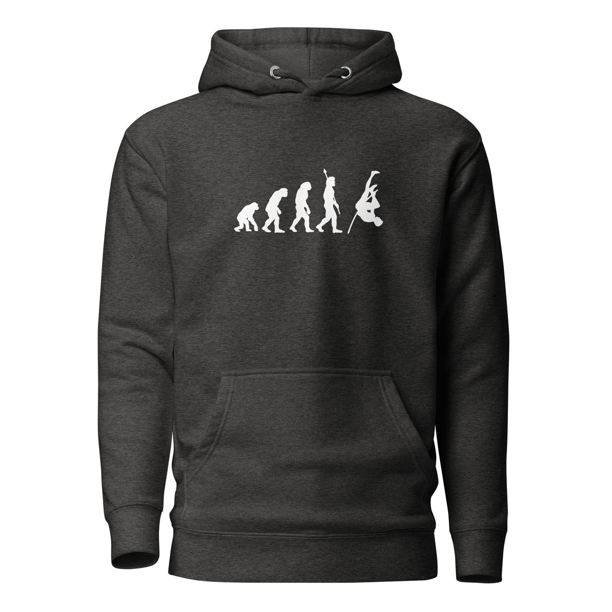 Funny Pole Vault Hoodie: Human Evolution charcoal heather