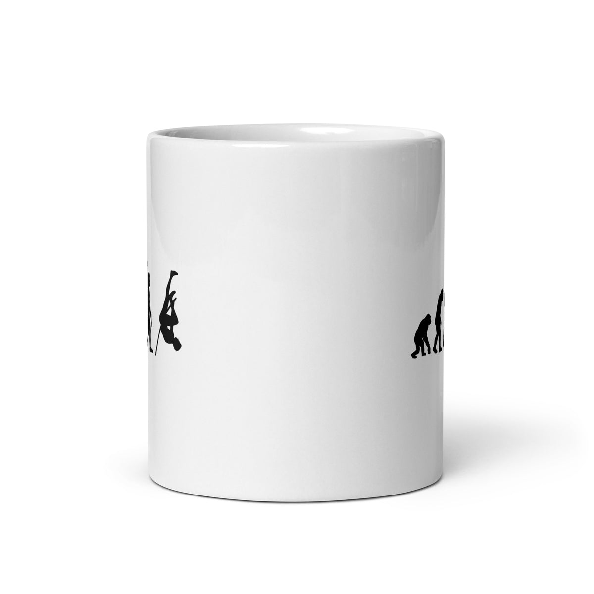 Funny Pole Vault Mug: Human Evolution 11 oz