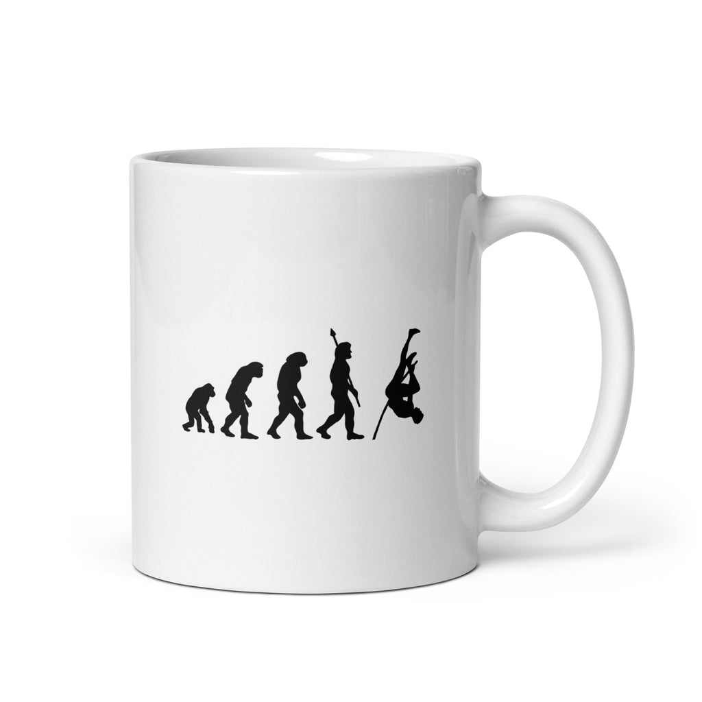 Funny Pole Vault Mug: Human Evolution 