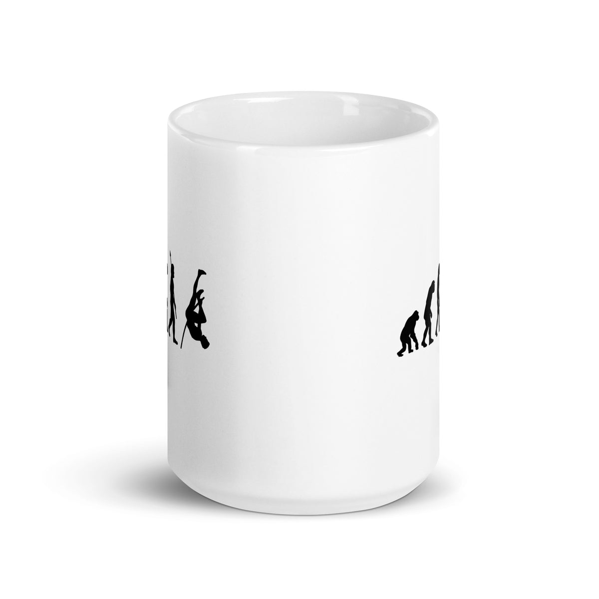 Funny Pole Vault Mug: Human Evolution 15 oz