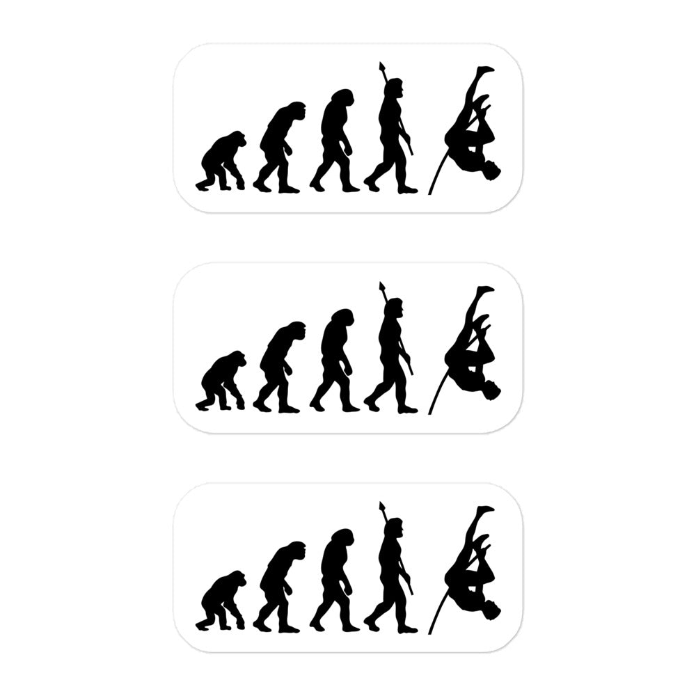 Funny Pole Vault Stickers: Human Evolution 