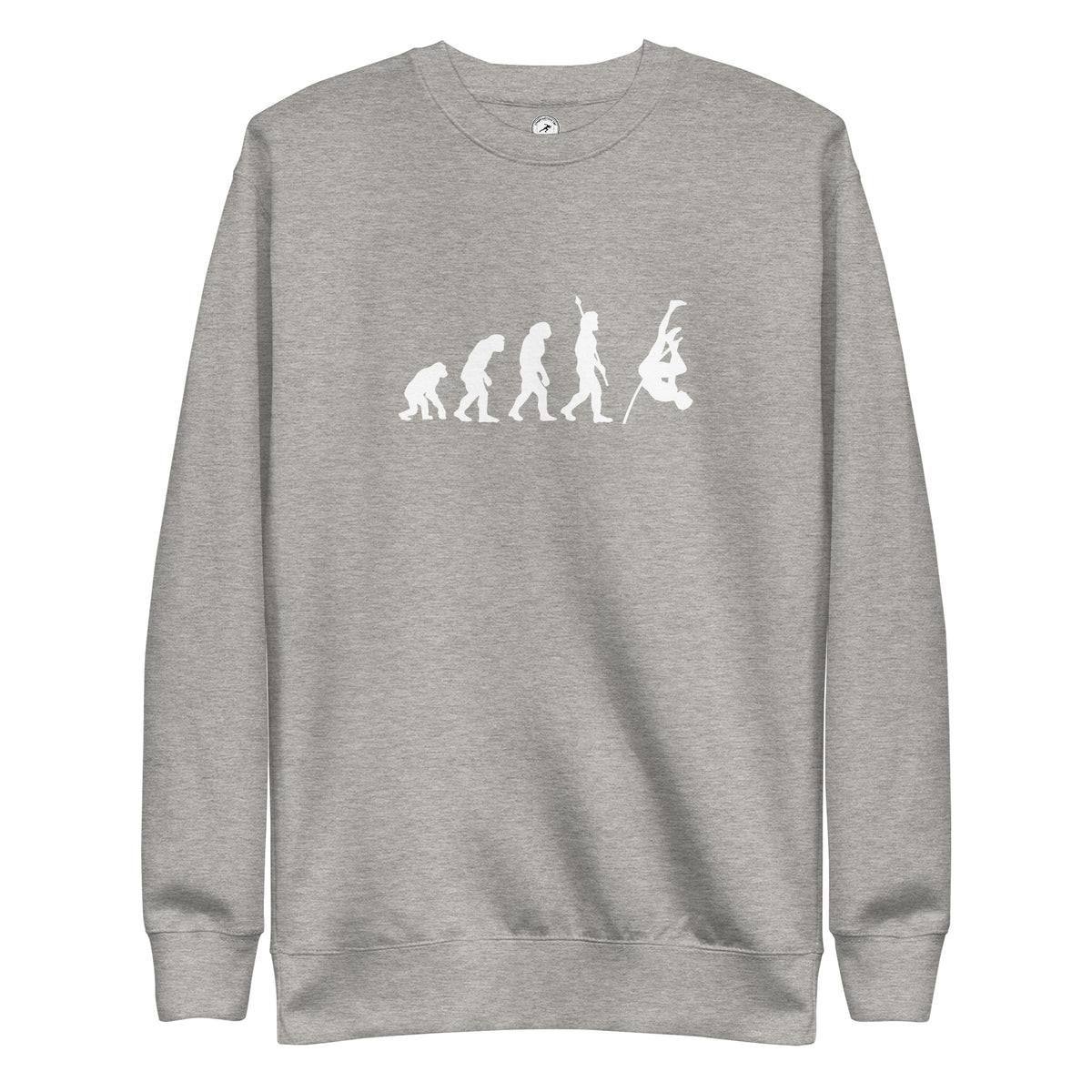 Funny Pole Vault Sweatshirt: Human Evolution carbon grey