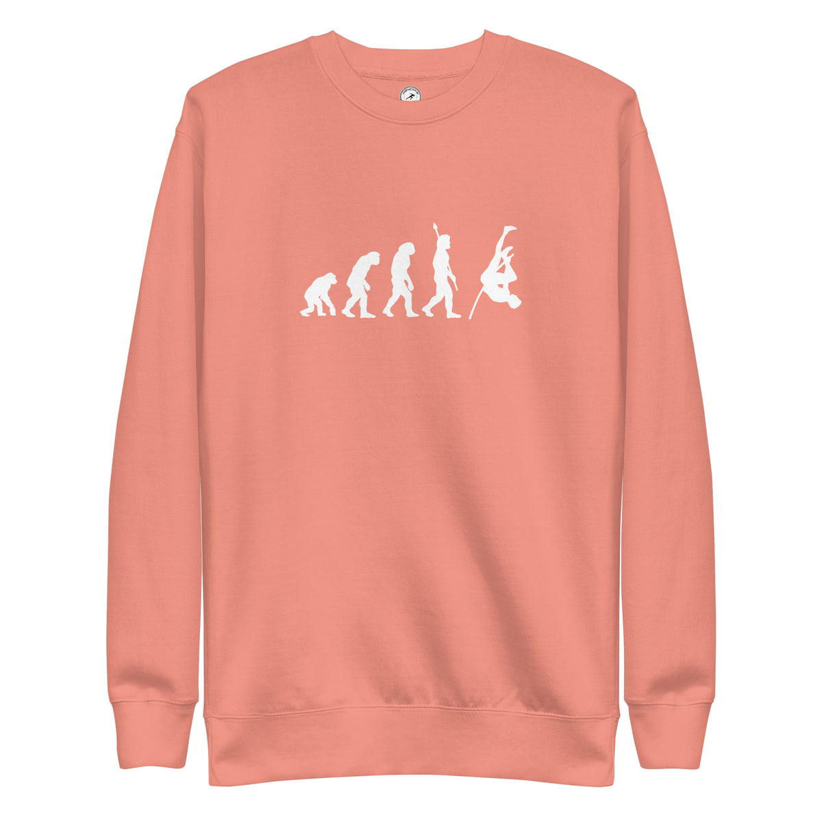 Funny Pole Vault Sweatshirt: Human Evolution dusty rose