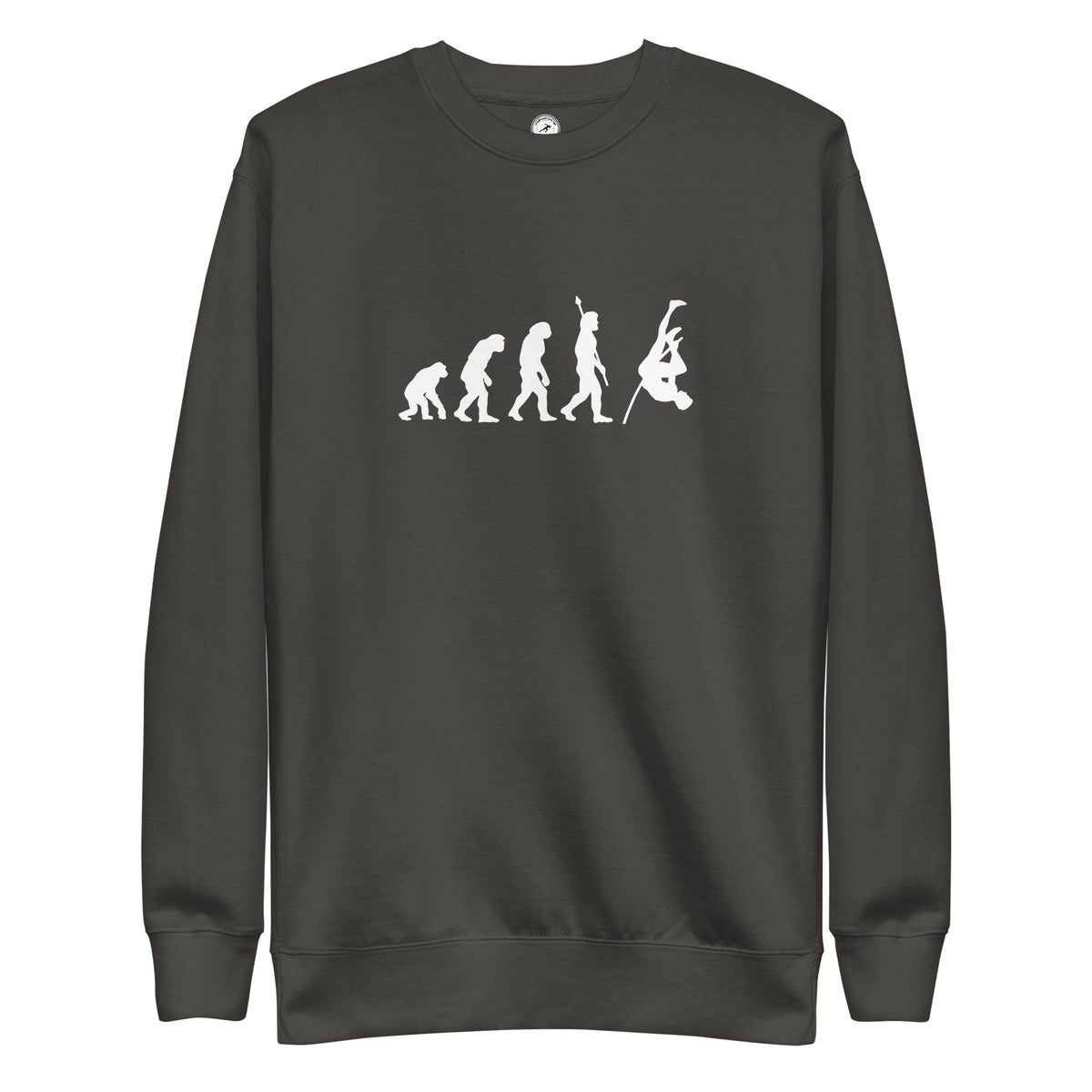 Funny Pole Vault Sweatshirt: Human Evolution vintage black