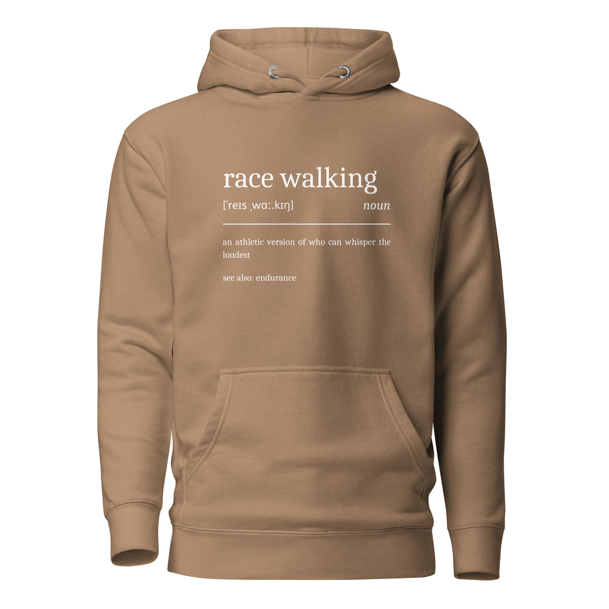 Funny Race Walking Hoodie: Dictionary Definition latte