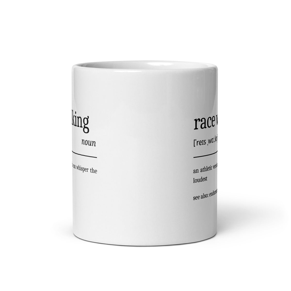 Funny Race Walking Mug: Dictionary Definition 11 oz front