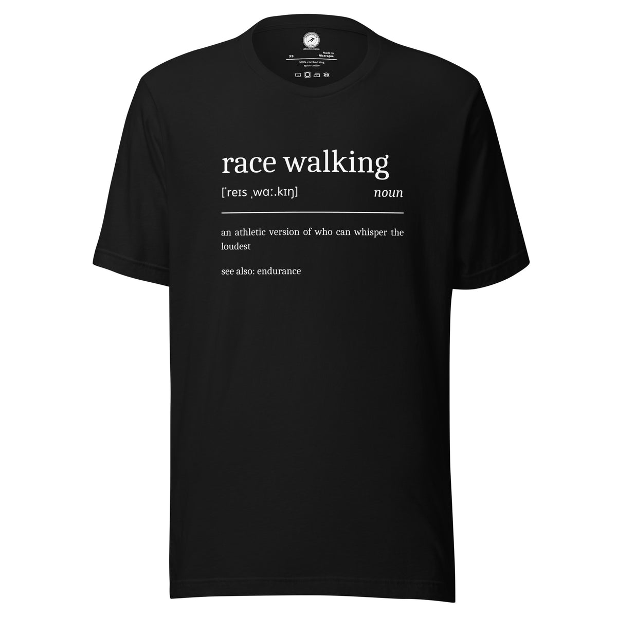 Funny Race Walking T-shirt: Dictionary Definition black