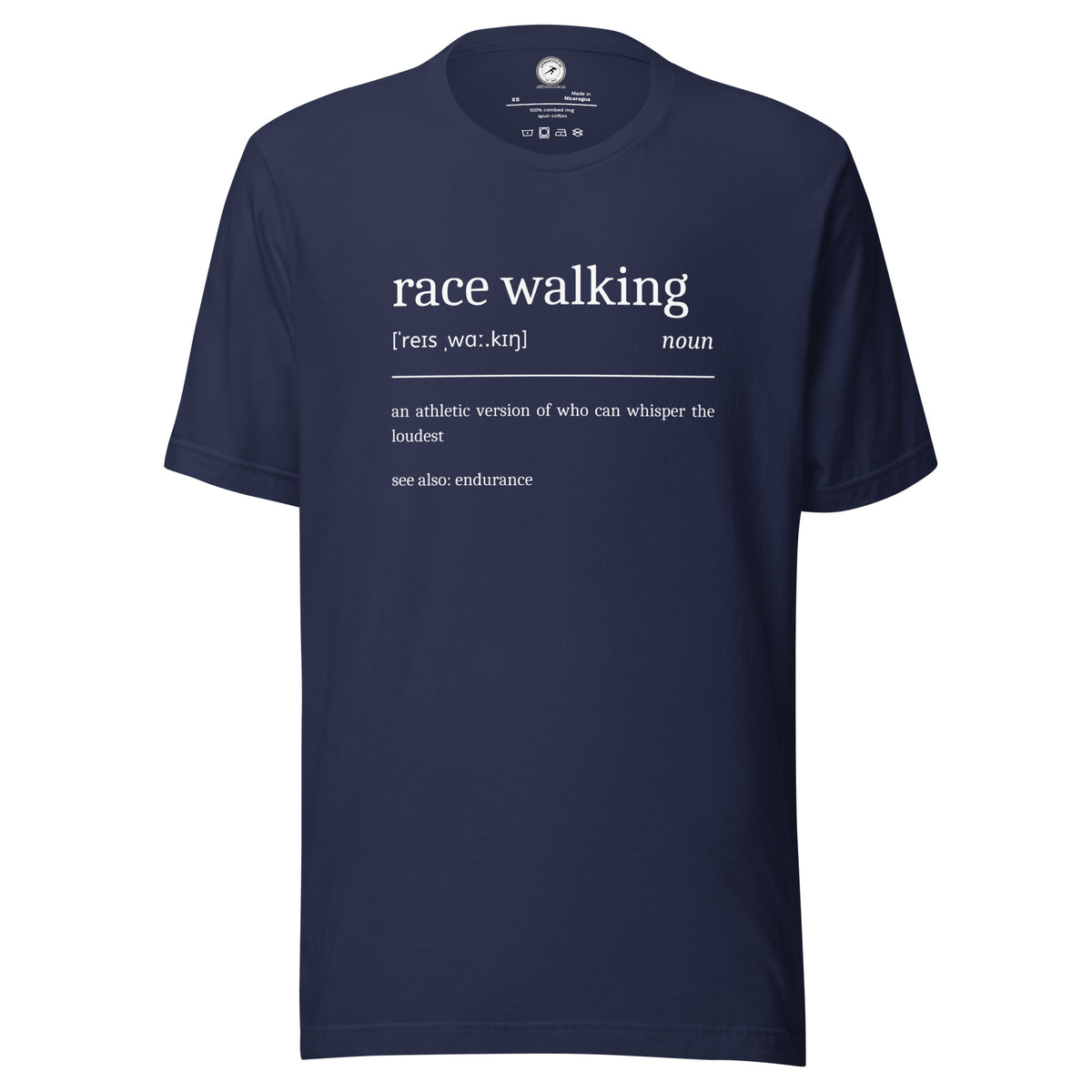 Funny Race Walking T-shirt: Dictionary Definition navy