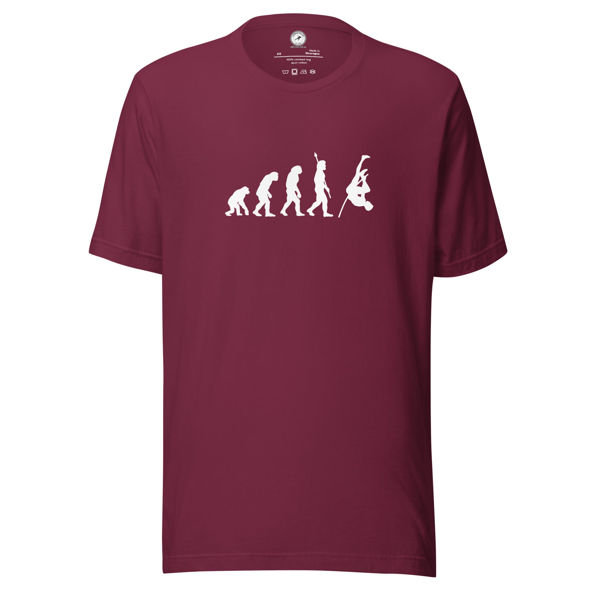 Funny Pole Vault T-shirt: Human Evolution 