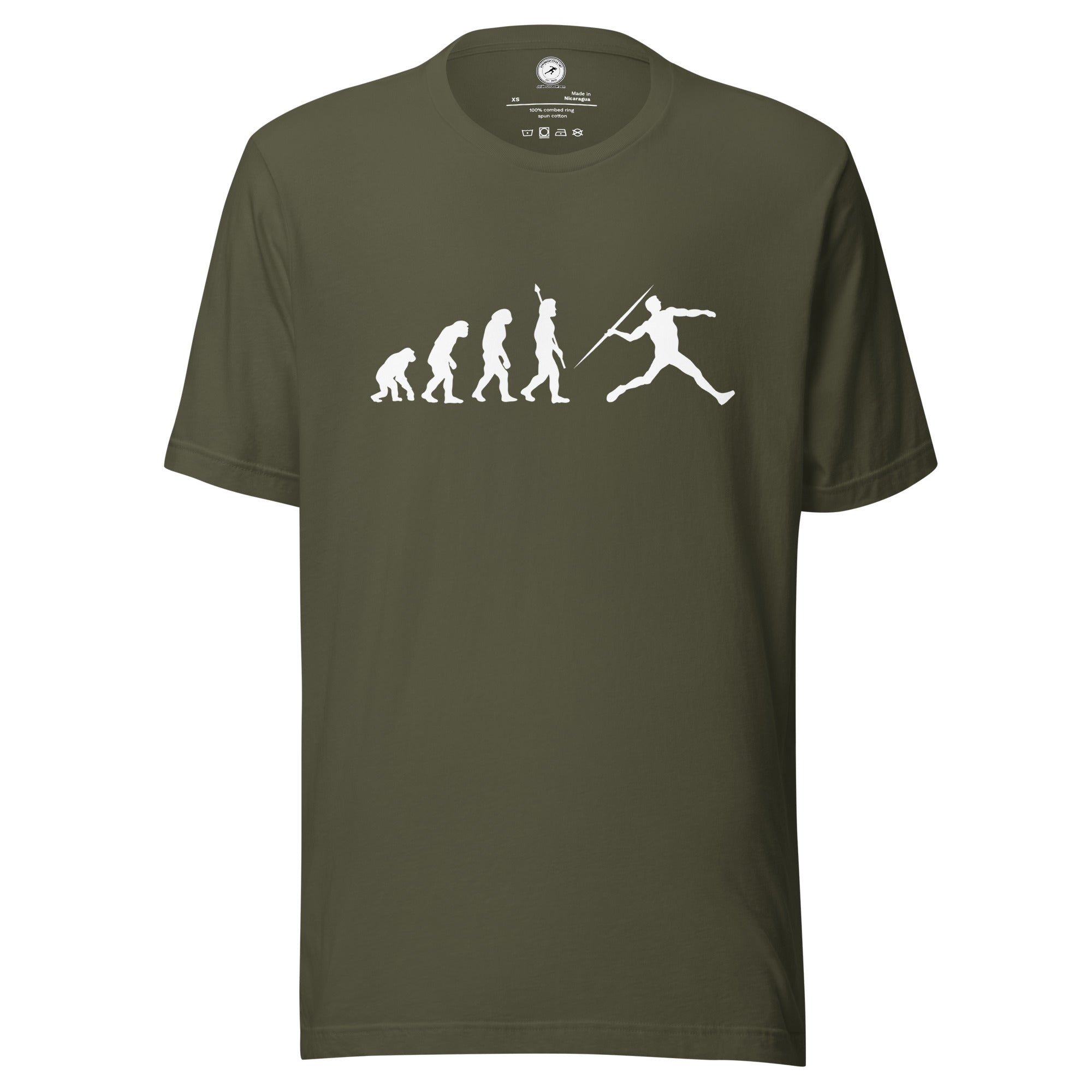 Funny Javelin Throw T-shirt: Human Evolution 