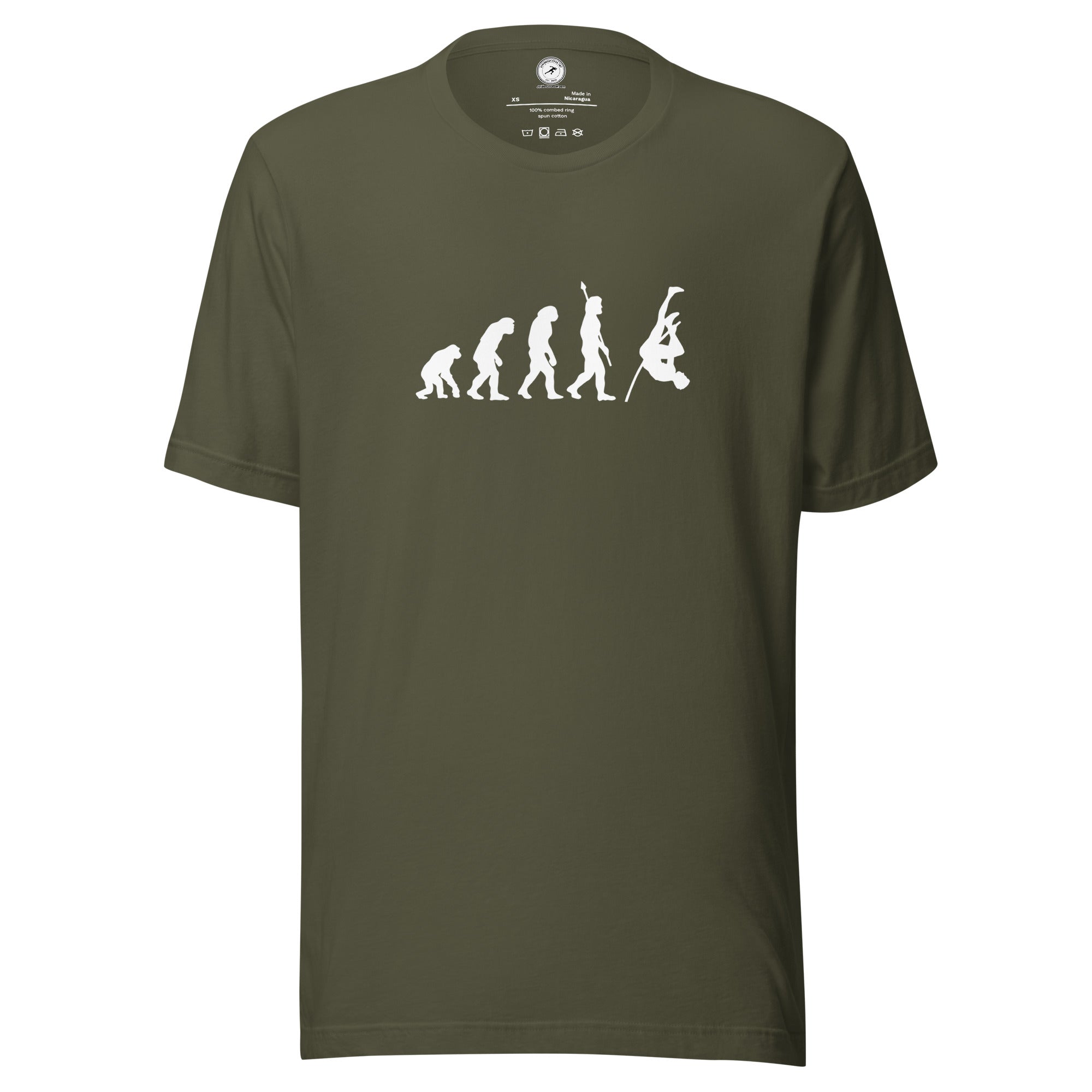 Funny Pole Vault T-shirt: Human Evolution 