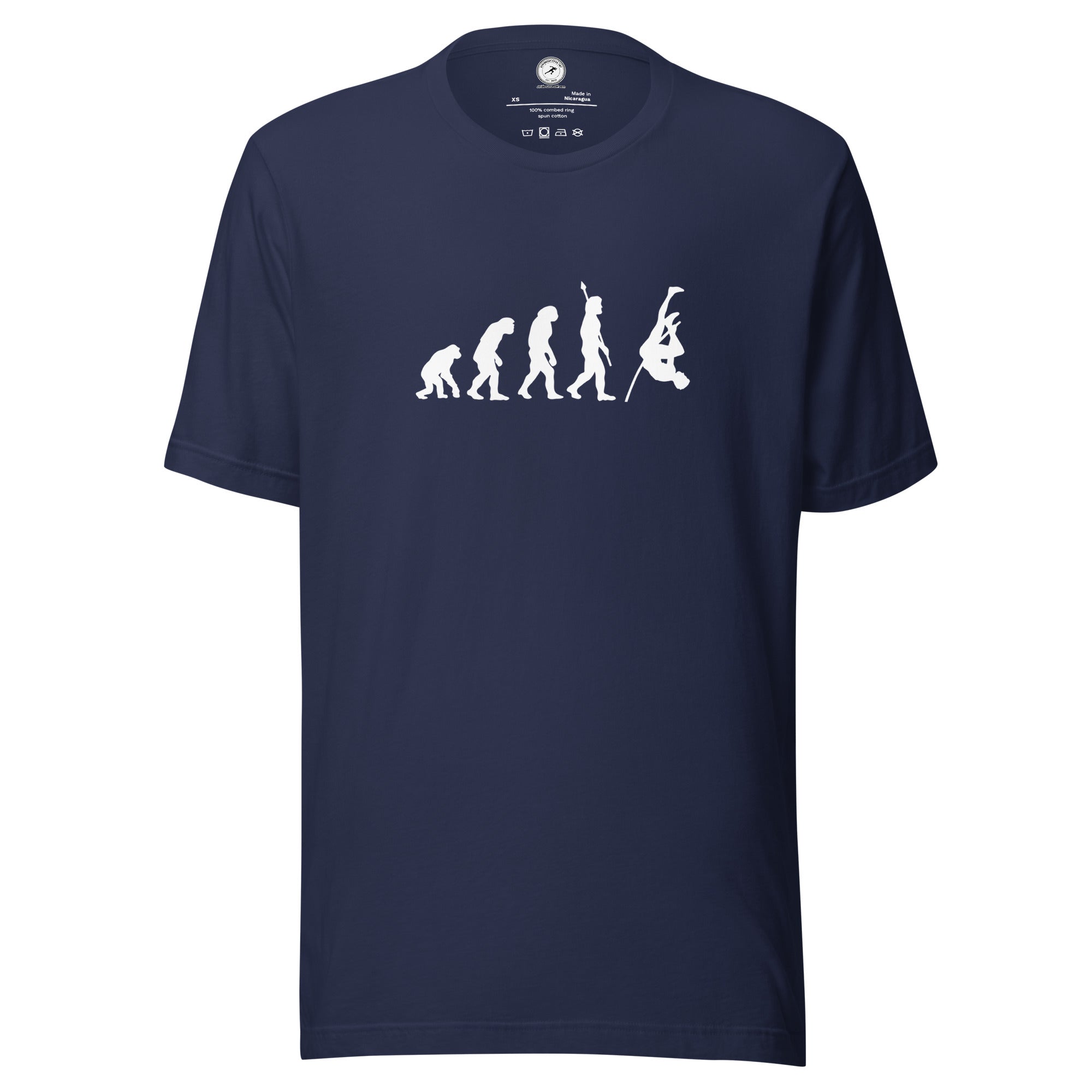 Funny Pole Vault T-shirt: Human Evolution 